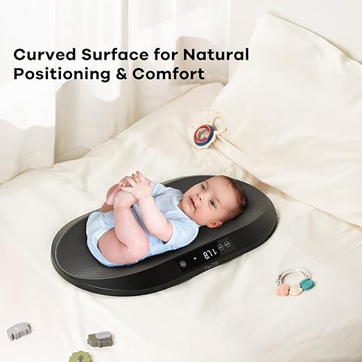 YAUYIK Digital Baby Scale with Smart Hold Function, Multifunctional Infant Scale, Large Pet Scale for Newborn Puppy, Cat and Small Animals - Up to 88lbs, Nest-Shaped Design, 150cm Soft Tape