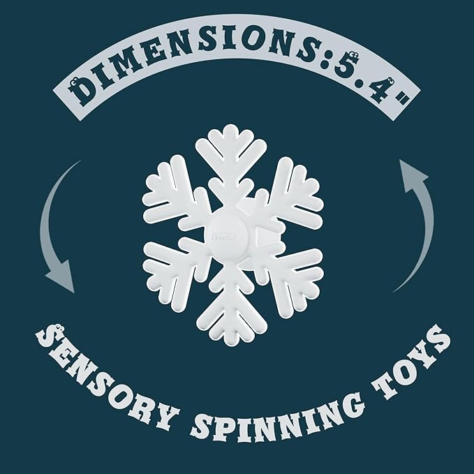 Bathtub Baby Spinners with Suction Cup - Silicone Bath Spinner Toys for Babies & Toddlers, Baby Spinner Suction for Travelling Car & Airplane Windows (Snowflake, White)