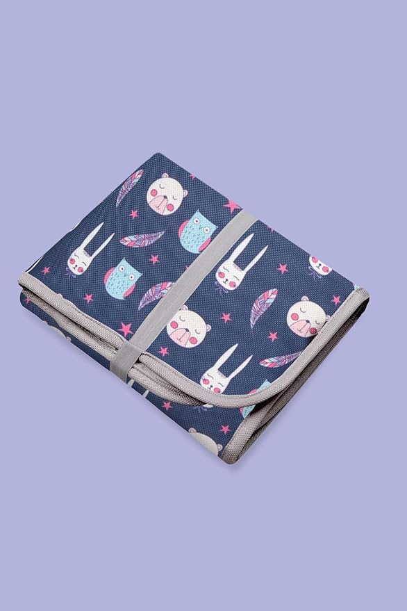 HAMUR HOME Portable Baby Changing Pad – Waterproof, Foldable & Lightweight Travel Mat – Soft & Machine Washable Diaper Changer – Compact & Durable (Purple)