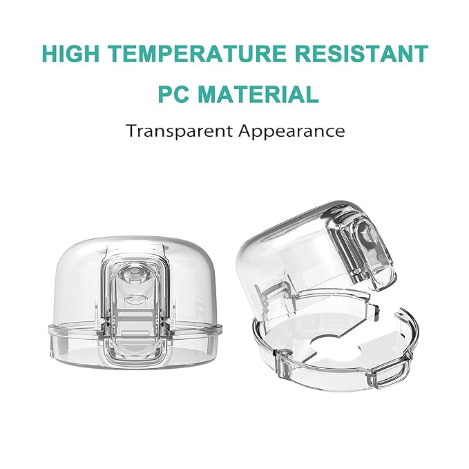 Mom's Choice Gold Awards Winner - Stove Knob Covers for Child Safety (5 + 1 Pack) Double-Key Design and Upgraded Universal Size Gas Knob Covers Clear View Childproof Oven Knob Covers for Kids and Pets