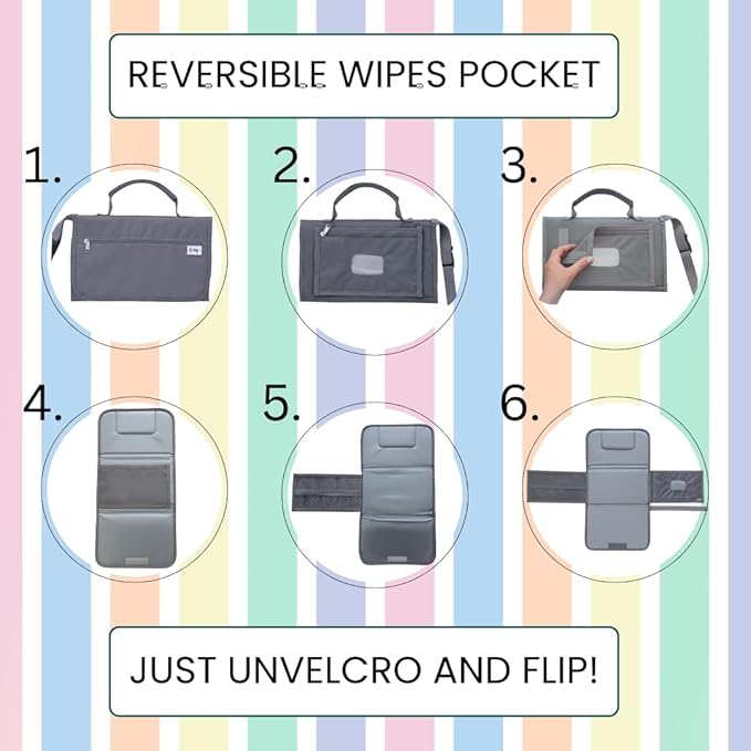 Portable Diaper Changing Pad - Foldable Waterproof Change Mat & Portable Changing Pad for Travel - Baby Changer Station with Diaper & Wipes Pouch & Storage - Baby Shower Gifts