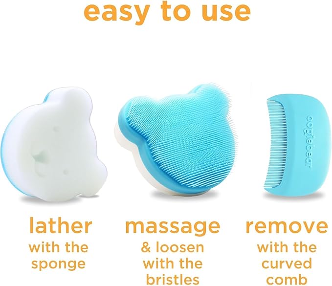 oogiebear Cradle Cap Sponge Replacement Set - Gentle & Effective Baby Scalp Care, Soft Sponge Refills for Cradle Cap Brush, 0+ Months, 2-Pack