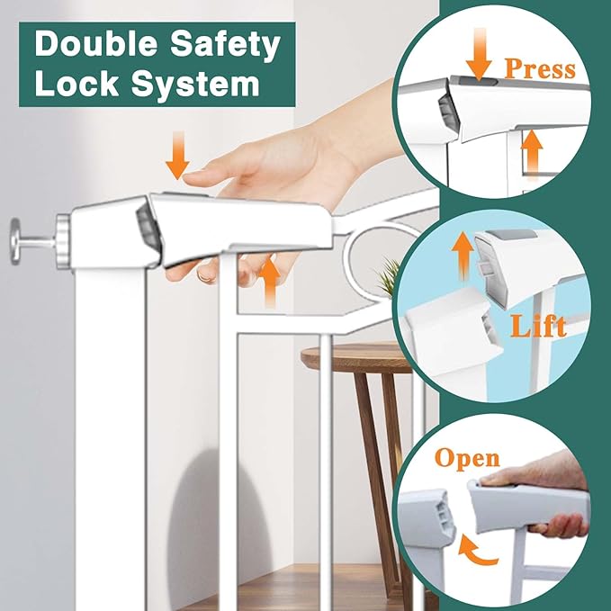 Fairy Baby 68.1"-70.8" Extra Wide Press Mounted Baby Gate Indoor for Kids Or Pets Walk Thru No Drill Long Dog Gates for The House Doorway Child Safety Gate
