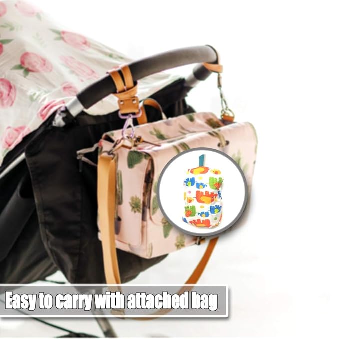 Portable Shopping Cart Cover, High Chair and Grocery Cart Covers for Babies, Kids, Infants & Toddlers, Attached Carry Bag (Simple Elephant)