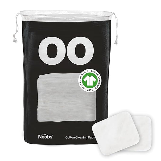 Baby Cotton Pads for Diaper Change by LoveNoobs, 60 Count, Ultra Soft 100% Organic Extra Large Cotton Pads for Baby Sensitive Skin, Lint-Free, Premium Jumbo Size, GOTS Certified