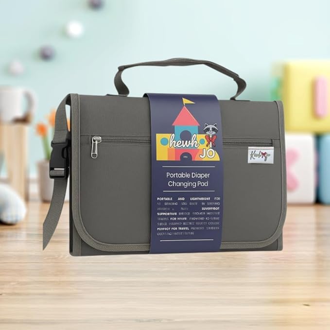 Portable Diaper Changing Pad - Foldable Waterproof Change Mat & Portable Changing Pad for Travel - Baby Changer Station with Diaper & Wipes Pouch & Storage - Baby Shower Gifts