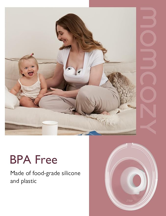 Momcozy Double-Sealed Flange 27mm Compatible with Momcozy M5 Breast Pump. Original M5 Breast Pump Replacement Accessories, 1PC (27mm)