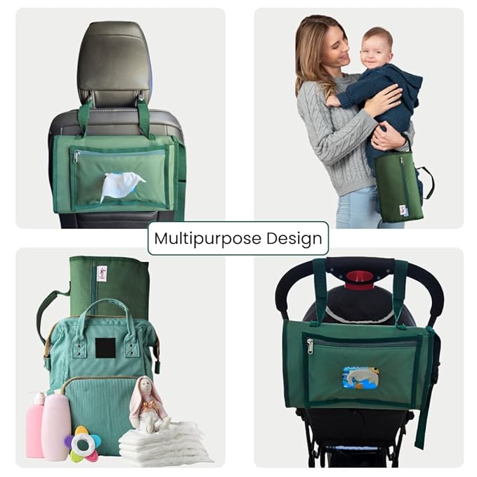 Portable Diaper Changing Pad - Foldable Waterproof Change Mat & Portable Changing Pad for Travel - Baby Changer Station with Diaper & Wipes Pouch & Storage - Baby Shower Gifts