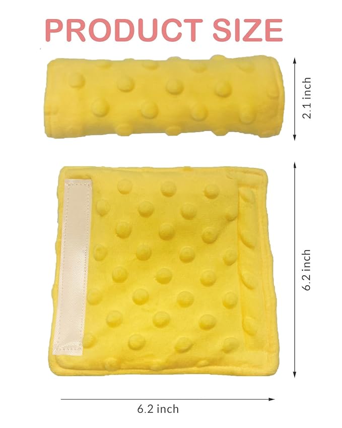 Baby Car Seat Neck Cover, Car Seat Strap Cover, Seat Belt Cushions Pads, Shoulder Strap Protectors, Reversible Pram Harness Covers in Minky Yellow, Baby Neck Pad Protector