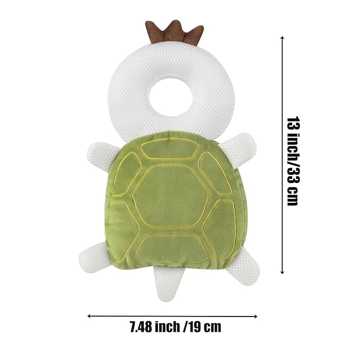 PandaEar Baby Head Protection Backpack Toddler Adjustable Walking Head Protector, Head Protection Backpack Wear Safety Pad for Falling Crawling and Walking (Green)