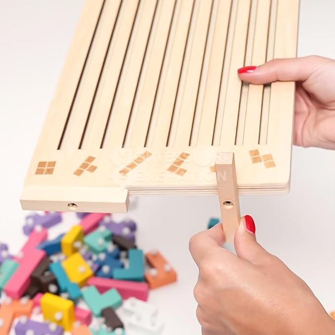 Wooden Stacking Puzzle Toy, 3D Wooden Montessori Brain Blocks, Interactive Educational Giant Russian Block Board Game for Kids Ages 3-6, Learning Toys for Family Activities & Home Decor (3PCS)