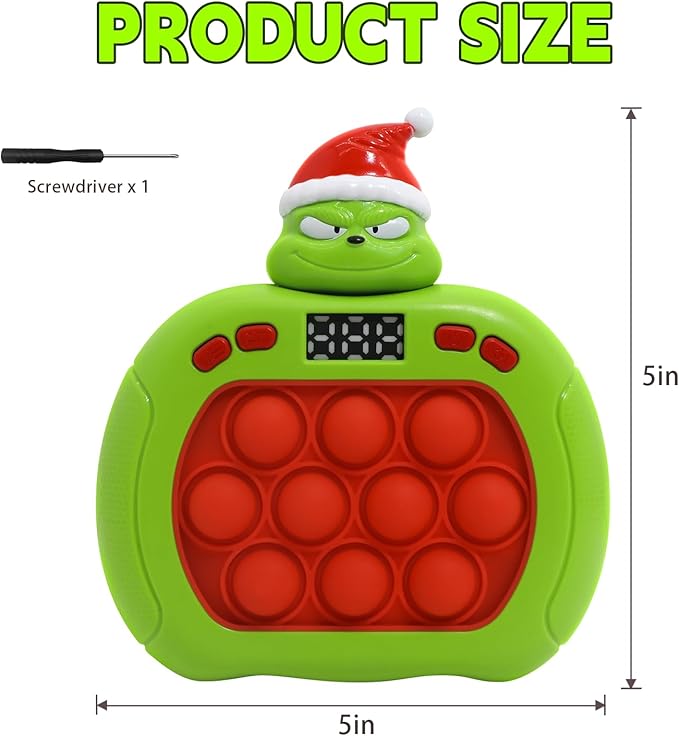 Quick Push Bubble Game,POP Toy Fast Push Game,Quick Push Pop Fidget Toys for Kids 3-12 Years Old,6 Game Mode Upgrades,Handheld Puzzle Games for Halloween and Christmas,Sensory Toys (Christmas 1)