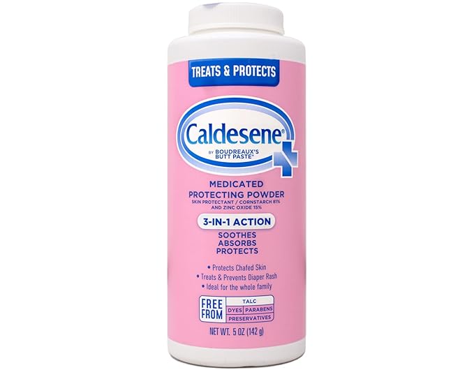 Caldesene Medicated Protecting Powder with Zinc Oxide & Cornstarch-Talc Free, 5 Ounce (5 Pack)