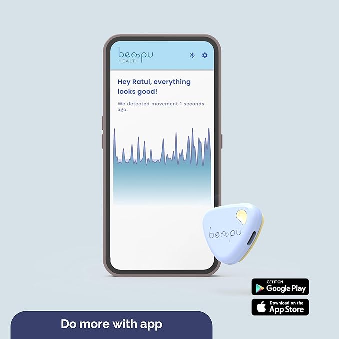 Bellybutton Smart Breathing Baby Monitor for Safer Sleep with Gentle Vibration, App Notifications, Easy to Clip, Portable, Medical-Grade Materials & Non-Bulky Design