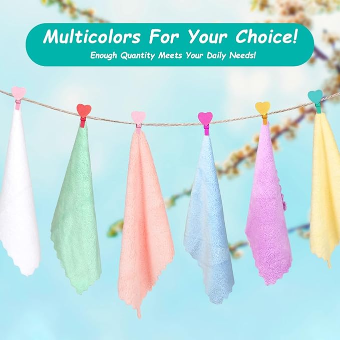 HOMEXCEL Baby Washcloths 12 Pack-Microfiber Coral Fleece Baby Bath Face Towel 7 x 9 Inch Extra Absorbent and Soft Burp Cloth and Wash Cloths for Newborn-Infants and Toddlers-Gentle On Sensitive Skin