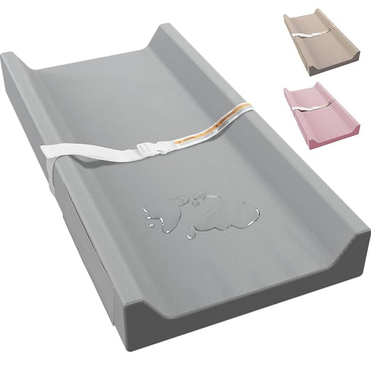 Vegan Leather Baby Changing Pad, Waterproof & Wipeable Soft Diaper Changing Mat 32" x 16.6" Comfortable Infant Changing Station for Dresser & Table