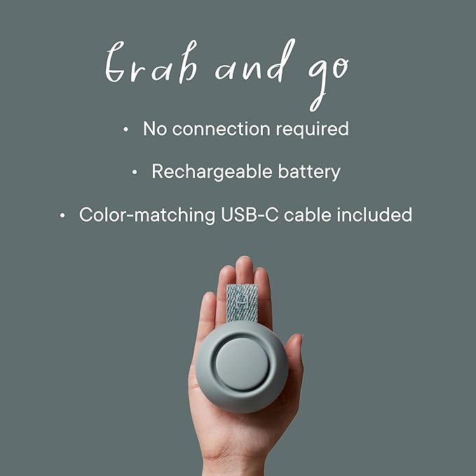 Hatch Go | Portable Sound Machine for Babies and Kids | Sleep Soother | 10 Soothing Sounds | White Noise | Shush | Travel | Registry Gift | Baby Shower | Clips on Stroller | Slate