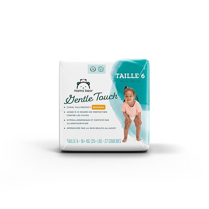 Amazon Brand - Mama Bear Gentle Touch Diapers, Size 6, 27 Count