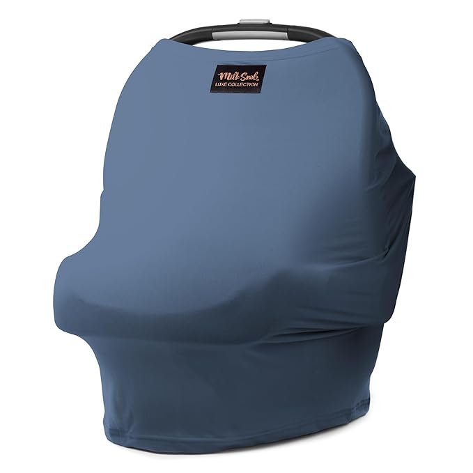 Milk Snob Original 5-in-1 Luxe Cover in Ocean Blue - Added Privacy for Breastfeeding, Baby Car Seat, Carrier, Stroller, High Chair, Shopping Cart, Lounger Canopy, Newborn Essentials, Nursing Top