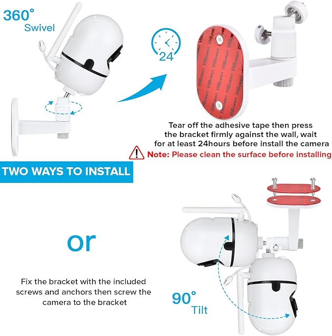 Adjustable Baby Monitor Mount for HelloBaby HB65/HB40/HB6550/HB66/HB6339/HB6550 Pro, ANMEATE SM935E, Universal Baby Monitor Wall Mount with Perfect View and Easy to Install