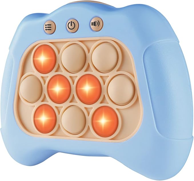 Pop The Target! Handheld Speed Push Game Machine: A Fun Multiplayer Game for Family. Sensory Fidget Toy Christmas Toys Gifts for 6 7 8 9 10 11 12 Years Old Kids Road Trip Car Games Light Blue