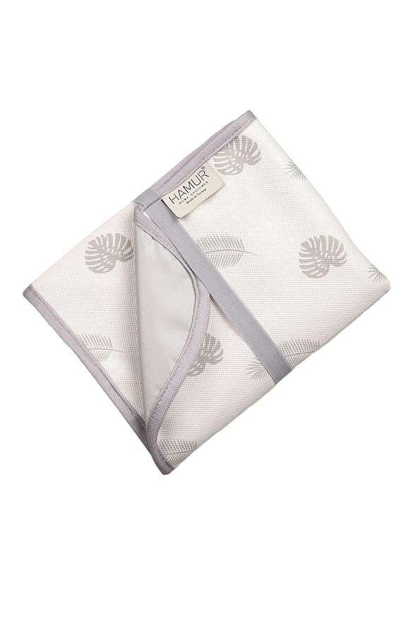 HAMUR HOME Portable Baby Changing Pad – Waterproof, Foldable & Lightweight Travel Mat – Soft & Machine Washable Diaper Changer – Compact & Durable (Leaves)
