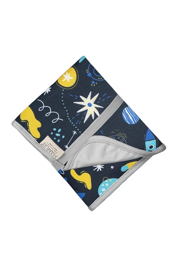 HAMUR HOME Portable Baby Changing Pad – Waterproof, Foldable & Lightweight Travel Mat – Soft & Machine Washable Diaper Changer – Compact & Durable (Space)