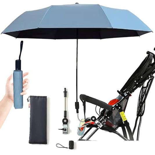 Universal Baby Parasol, Baby Stroller Sun Shade Sun Protection Sun Shade for Strollers, Waterproof Umbrella for Trolley Bike, Bicycle Umbrella with Holder Clip Clamp (sky blue)