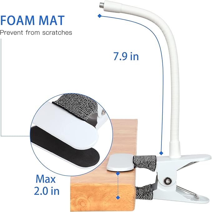 Flexible Baby Monitor Mount Compatible with HelloBaby HB65/HB6550/HB6558/HB66/HB248,ANMEATE SM935E/SM650 Monitor,Baby Camera Mount,Baby Clip Mount Without Tools or Wall Damage