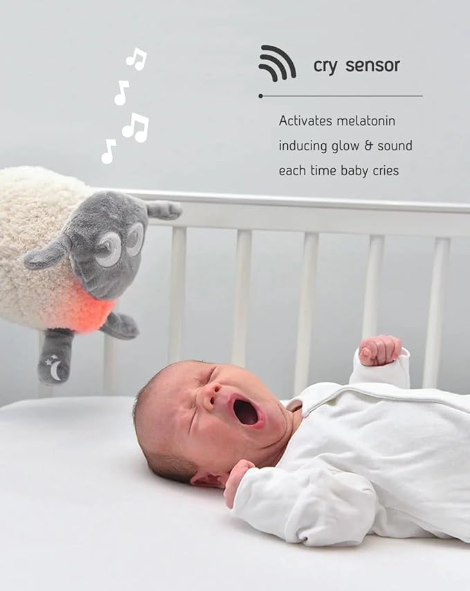 Sweet Dreamers, Rechargeable Ewan Deluxe, Gray | Baby & Toddler White Noise Sound Machine | Cry Sensor & Nightlight | 10 Soothing Sounds | Continuous or Timer Playback | Machine Washable