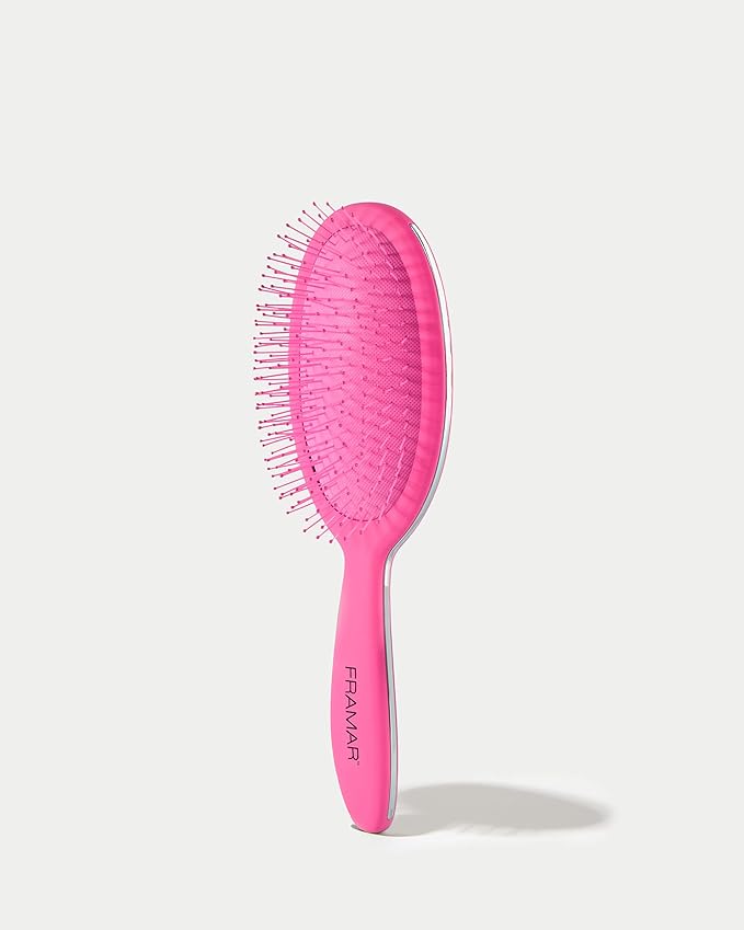 Framar Detangling Brush for Curly Hair – Hair Brushes for Women, Wet Hairbrush For Women, Hairbrushes, Pink Hair Brush Detangler, Reduces Breakage, Frizz and Static – Pink Brush