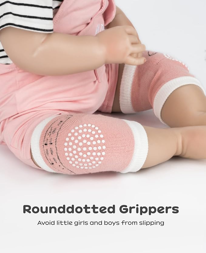 BOSONER Baby Crawling Anti-Slip Knee Pads,Unisex Baby Toddlers Kneepads 5 Pairs