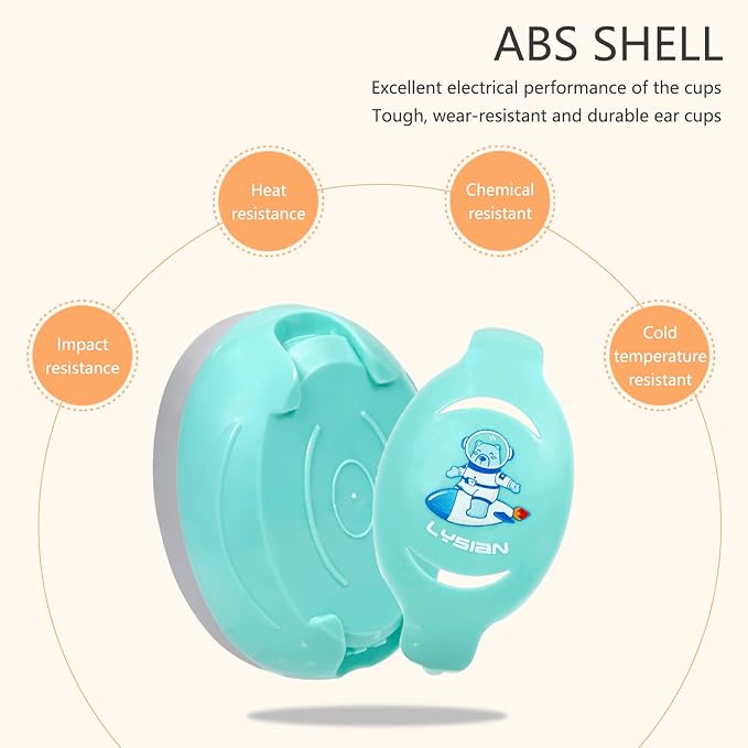 LYSIAN Aqua Baby Ear Muffs Noise Cancelling Headphone for Infants with Elastic Headband, Hearing Protection Kid Earmuffs for Sleep, Parade, Festival, Games,Travel, Fireworks
