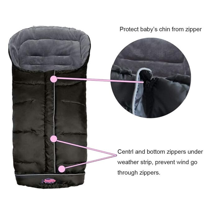 Cozy Toe Stroller Bunting Bag,Soft Coral Fleece Lining,Weather Proof Universal Footmuff Adaptable for Strollers Joggers Pushchair