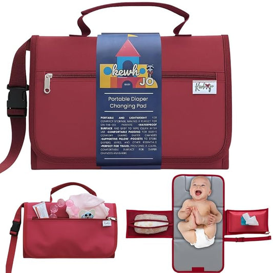 Portable Diaper Changing Pad - Foldable Waterproof Change Mat & Portable Changing Pad for Travel - Baby Changer Station with Diaper & Wipes Pouch & Storage - Baby Shower Gifts