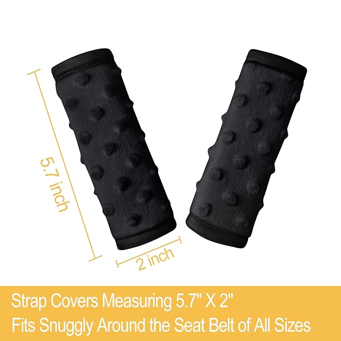 Pro Goleem Car Seat Strap Covers for Babies Soft Car Seat Strap Shoulder Pads for All Car Seats, Stroller, Pushcar, Black
