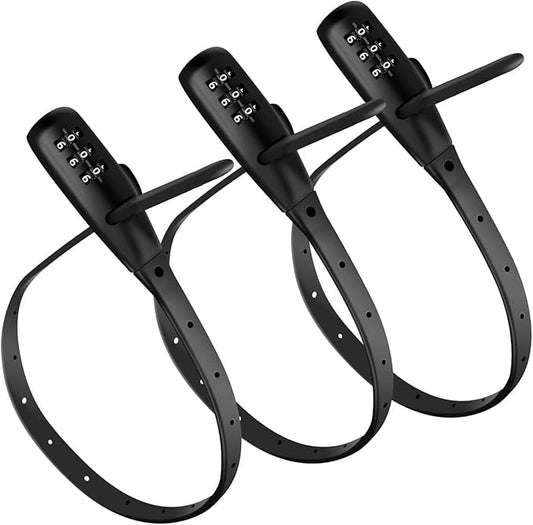 Adjustable Babyproof Lock, Easy Install on Cabinets, French Fridges, French Door, Baby Carriages, Kids Bikes, Helmet, Gates, Suit for Child & Adults, Versatile Safety Solution (3 Pack BlACK)