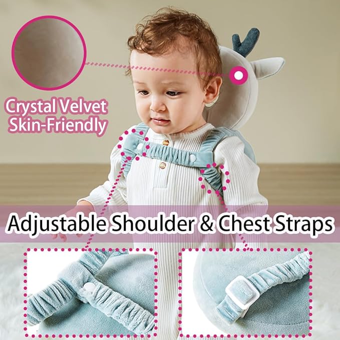 Baby Head Protector Backpack for Falling Crawling and Walking Toddler Essentials Infant Toys Helmets Baby Lover Gifts for 0.5-3 Years 6-12 Months