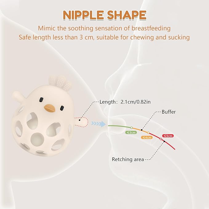 MCGMITT Teethers for Babies 3-6 Months, Easy Grasp Silicone Baby Rattles 0-6 Months, BPA-Free Non Toxic Montessori Infant Toys for Teething Relief, Soft Interactive Infant Car Seat Toys Bath Toys
