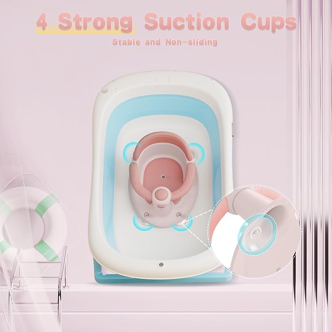 Baby Bath Seat for 6 Months & Up, Seats for Babies Sitting Up, 3 Toys, Open Design, Non-Slip, Compact Toddler Seat