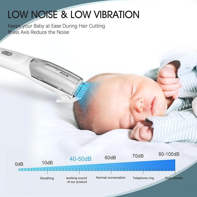 Bimirth Baby Hair Clipper with Vacuum - Hair Trimmer for Kids and Toddlers - Waterproof, Rechargeable, Cordless Hair Cutting Machine for Children (with Bag)