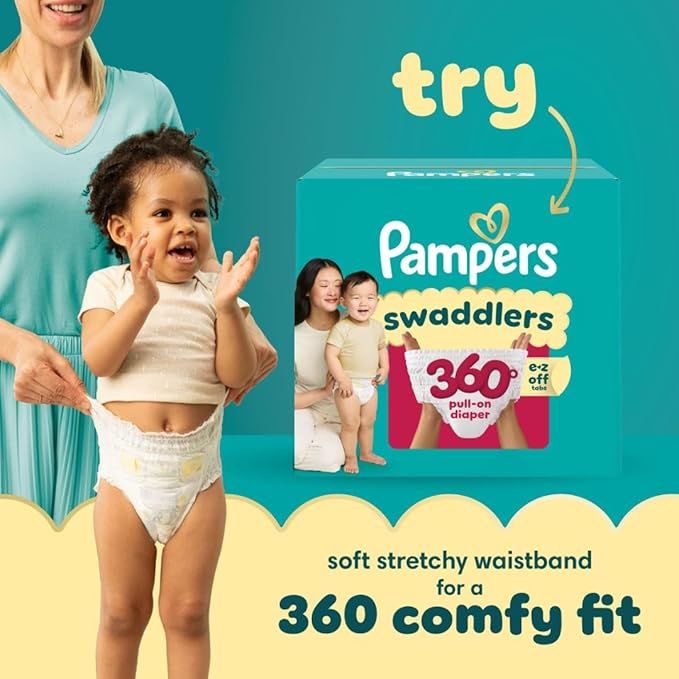 Pampers Swaddlers Diapers, Size 6 (23-44 lbs), 16 Count, Absorbent, Keeps Baby Dry and Comfortable, Skin Safe Disposable Baby Diaper (Packaging May Vary)