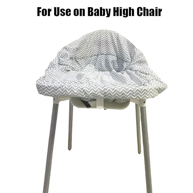 Portable Shopping Cart Cover, High Chair and Grocery Cart Covers for Babies, Kids, Infants & Toddlers, Attached Carry Bag (Gray Chevron)