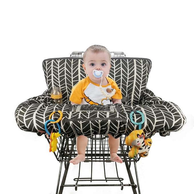 Shopping Cart Cover for Baby boy Girl, Multi-in-1 Cart Covers for Babies, Soft Padded Infant High Chair Cover, Machine Washable, Grocery cart seat Cushion Cover