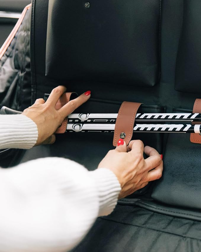 Owleys Hanging Car Trunk Organizer | Eco Leather Back Seat Storage 39"x19" | 8 Pockets with Zipper Compartment | Waterproof Cargo Holder for SUV & Sedan | Black&Brown