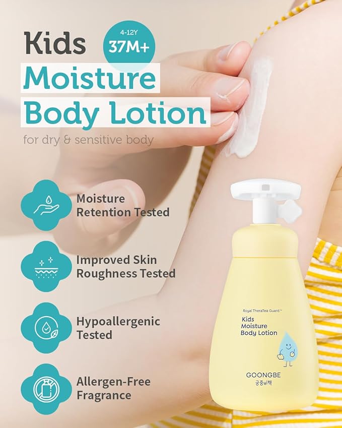 Kids Complete Body Care Set - Korean Low pH Body Wash & 24hr Moisturizing Lotion - Hydrating Formula with Panthenol, Amino Acids, Cica & Squalane - Allergen-Free Scent, 10.1 fl.oz & 2.7 fl.oz
