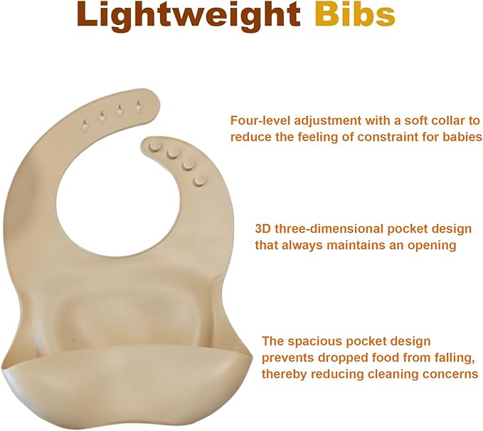 24 PCS Silicone Baby Feeding Set, Baby Led Weaning Supplies Includes Suction Bowls and Divided Plates, Adjustable Silicone Bib, Spoons&forks, Training cup with straw(Pink+Blue+Beige)