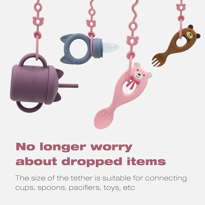 2 Pack Baby Silicone Mat with Suction Base and 4 Stretchable Straps, 6 Strong Suction Cups, Baby Placemats, Activity Mat for Infants to Toddlers, Keeps Babies Essentials Off The Floor Purple Pink