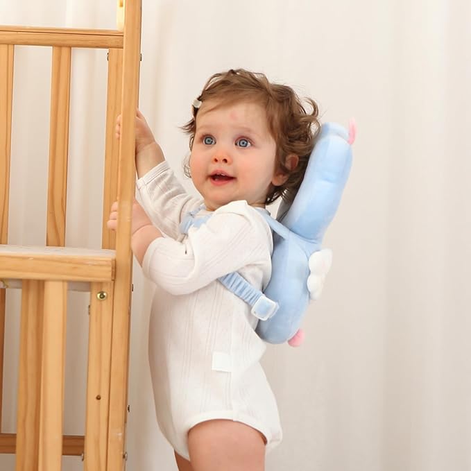 Baby Head Protector Backpack -Soft & Lightweight Pads - Prevents Bebes Backward Fall Elf