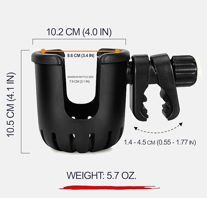 New Cup Holder Compatible with Owala 24 Oz. Models (FreeSip) for Strollers, Bicycles, Wheelchairs (Small)